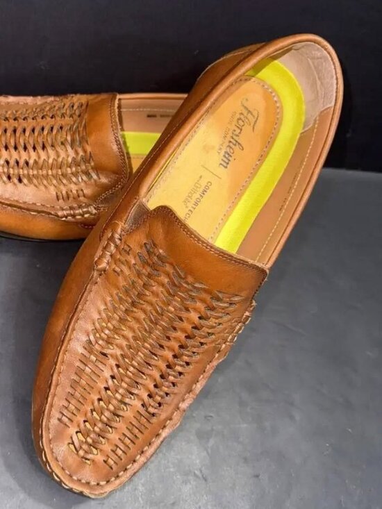 Florsheim Men\'s Brown Genuine Leather Woven Slip-On Luxury Loafers main image 15